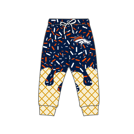 Preorder (moq 5)Baby Boys Navy Drip Sprinkles Denver Broncos Team Jogger Pants Bottom