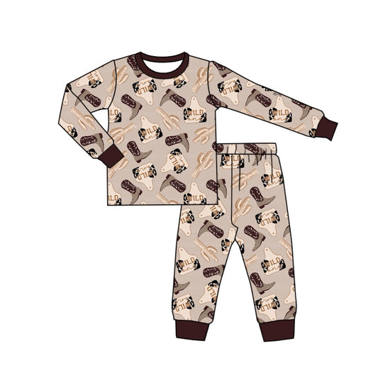 Baby Boys Wild Western Boots Top Pants Pajamas Clothes Sets preorder(MOQ 5)