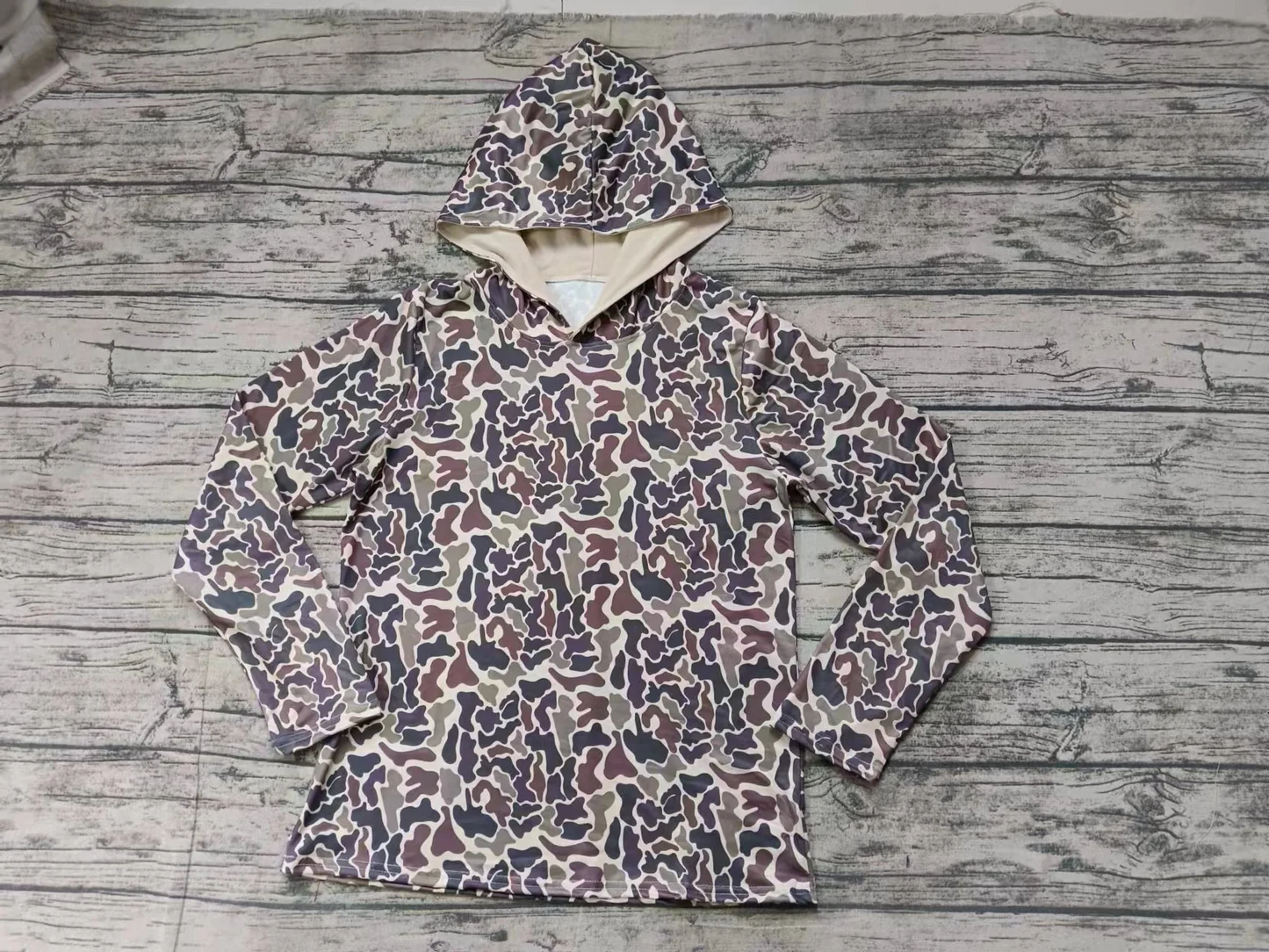 Preorder moq 5 Adult Women Long Sleeves Brown Camo Hoodies Top