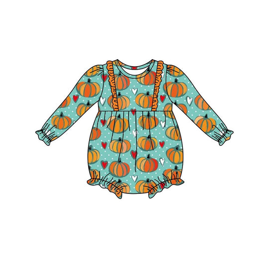 Baby Toddler Girls Pumpkin Long Sleeve Rompers preorder(moq 5)