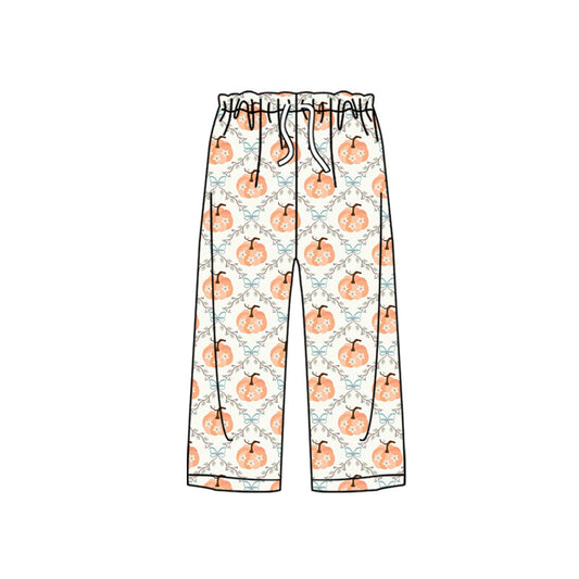 Preorder (moq 5)Baby Girls Flowres Pumpkins Fall Straight Pant Bottom