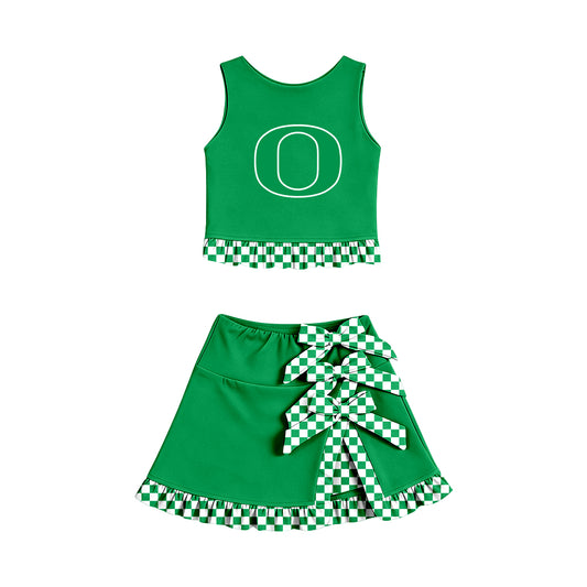 Preorder(moq 5)Baby Girls Ducks Vest Top Bows Skirt Short Team Clothes Sets