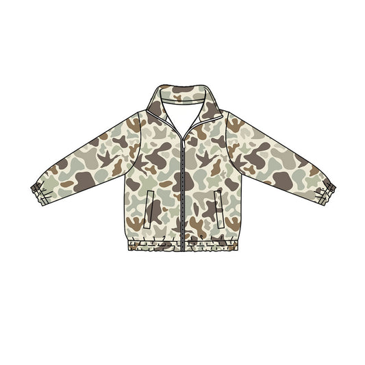 Preorder (moq 5)Baby Boys Ducks Camo Hunting Zip Pockets Jackets Top