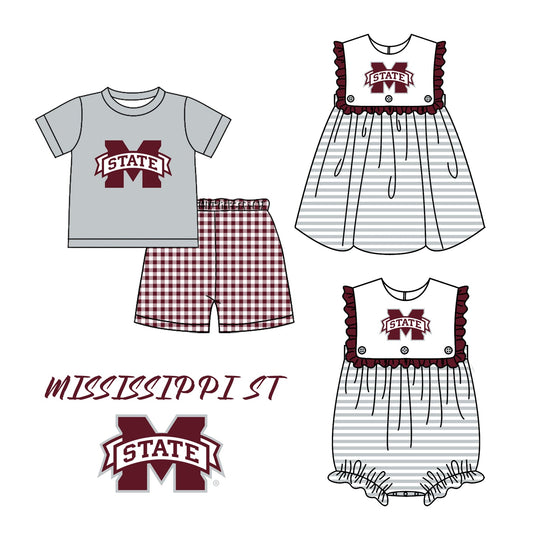 Preorder Custom moq 5 Football Team Mississippi State Sibling Clothes