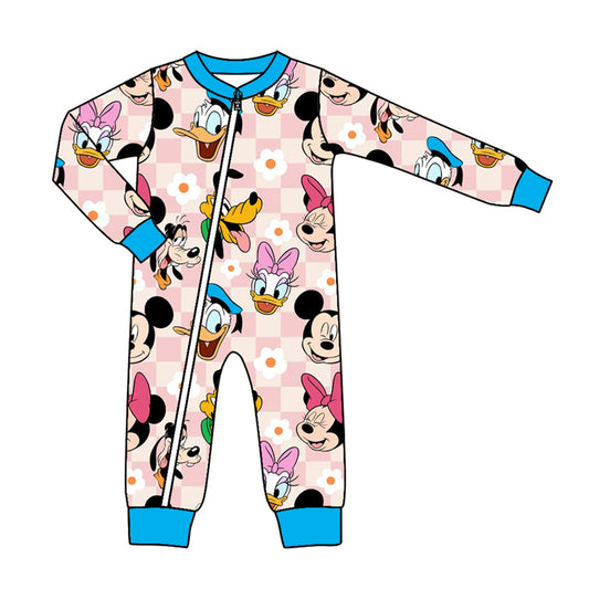 Baby Kids Cartoon Mouse Long Sleeve Zip Rompers preorder(moq 5)