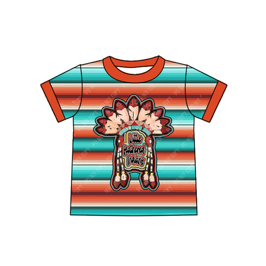 Preorder (moq 5)Baby Kids Western Little Feathered Indians Tee Shirts Tops