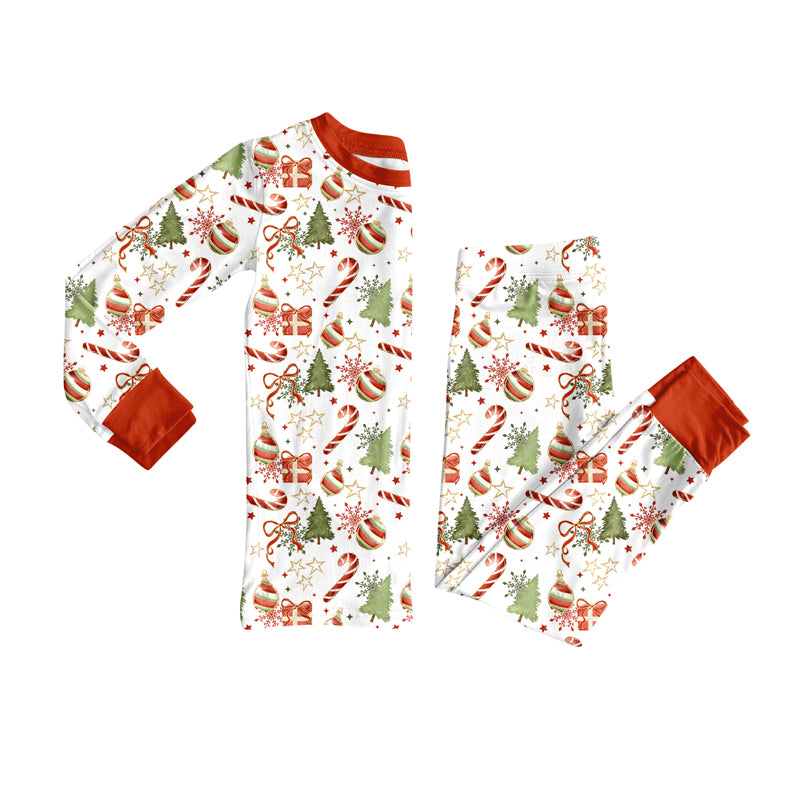 Preorder(moq 5) Baby Boys Christmas Gifts Candy Cane Top Pants Lounge Wear Pajamas Sets