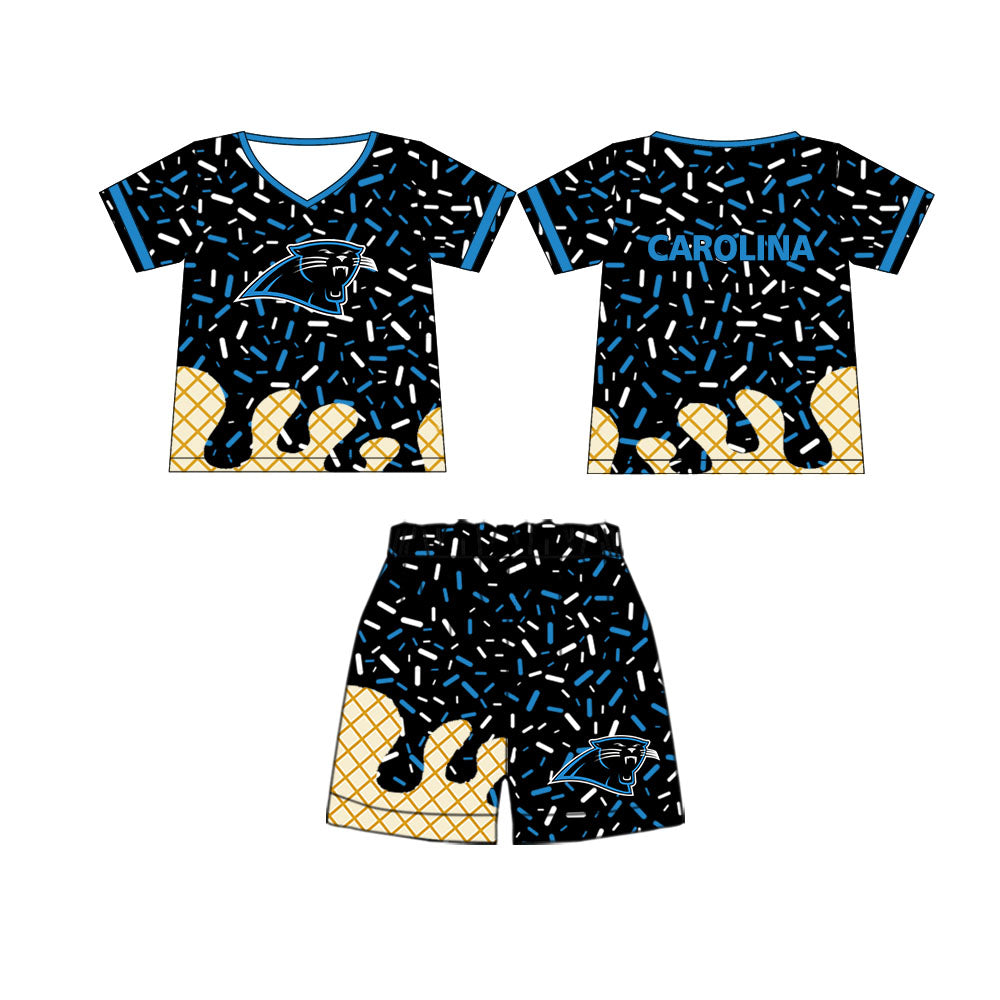 preorder(moq 5) Baby Boys Carolina Team Short Sleeve Tee Shirt Shorts Clothes Sets