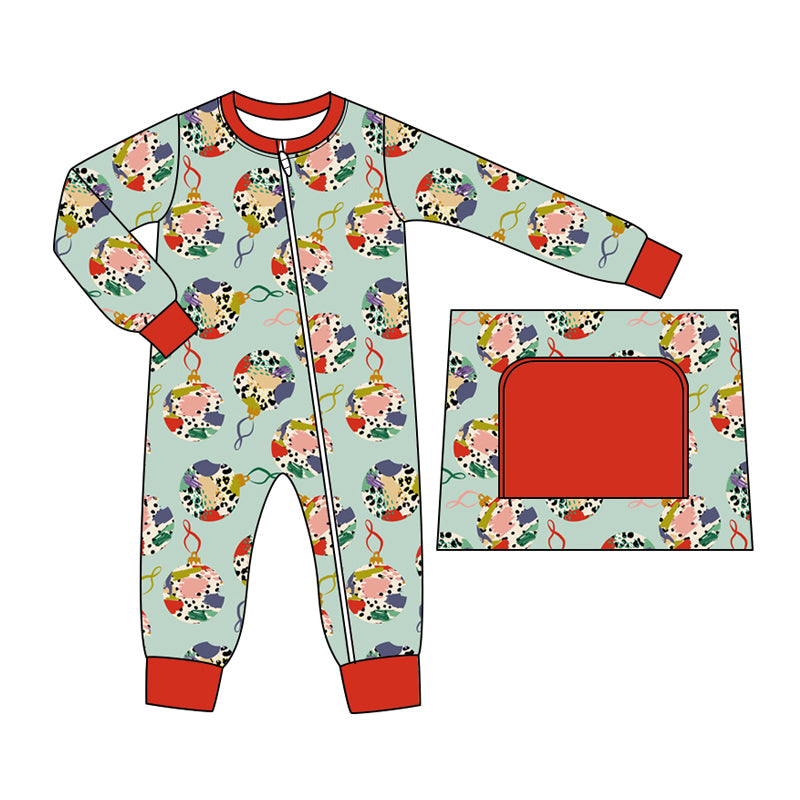 Baby Infant Boys Christmas Balls Zip Rompers preorder(moq 5)