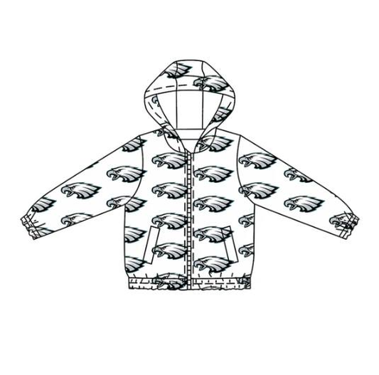 Preorder (moq 5)Baby Boys Long Sleeves Eagles Plaid Hoodies Cardigan Jackets Top