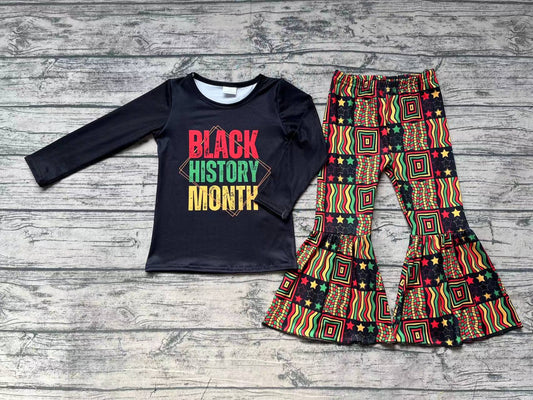 Baby Girls Black History Month African Top Bell Pants Outfits Clothes Sets