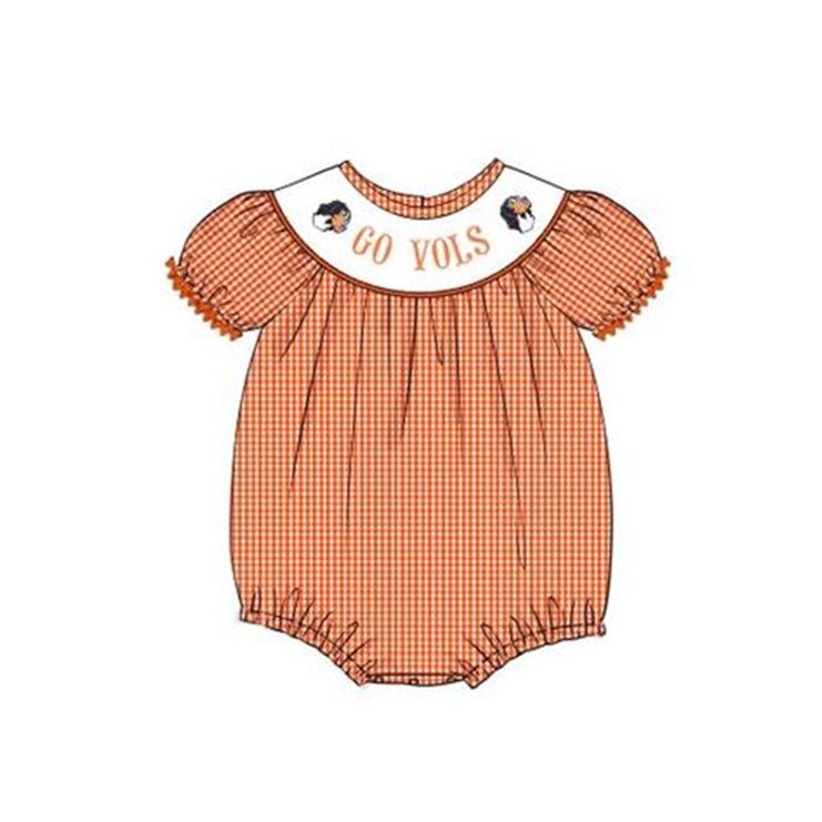 Baby Girls Go Vols Short Sleeve Team Rompers preorder(moq 5)