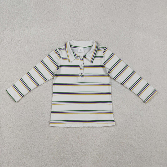 Baby Boys Mardigras Stripes Button Polo Shirts Top