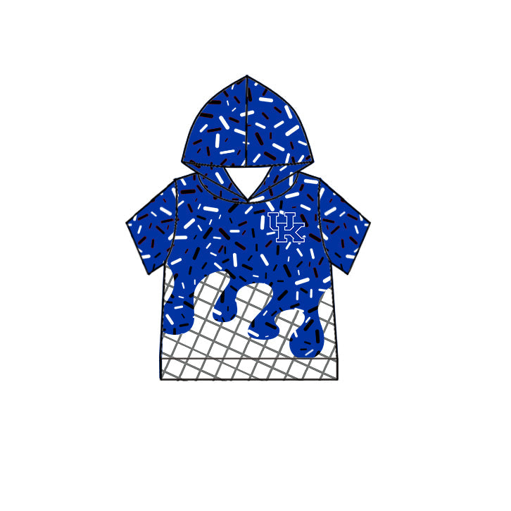 Preorder (moq 5)Baby Boys Short Sleeve Hot Blue Sprinkles UK Team Hoodies Top