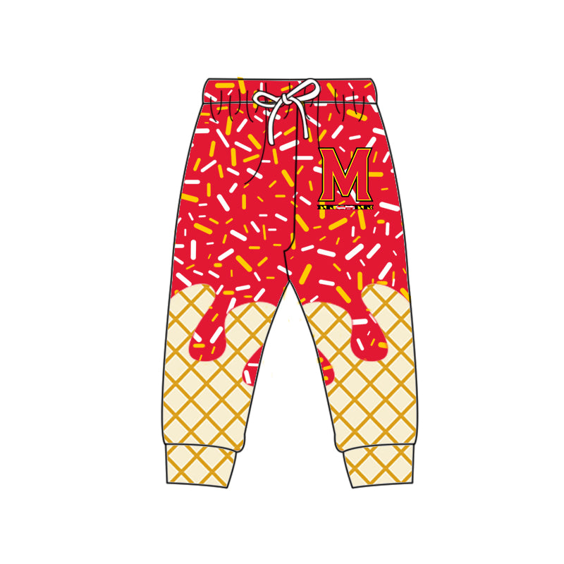 Preorder (moq 5)Baby Boys Red M Drip Team Pants