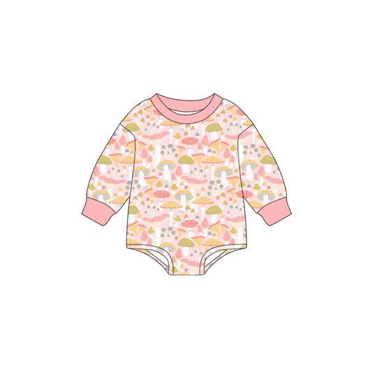 Preorder (moq 5)Baby Girls Long Sleeve Flowers Mushrooms Rompers