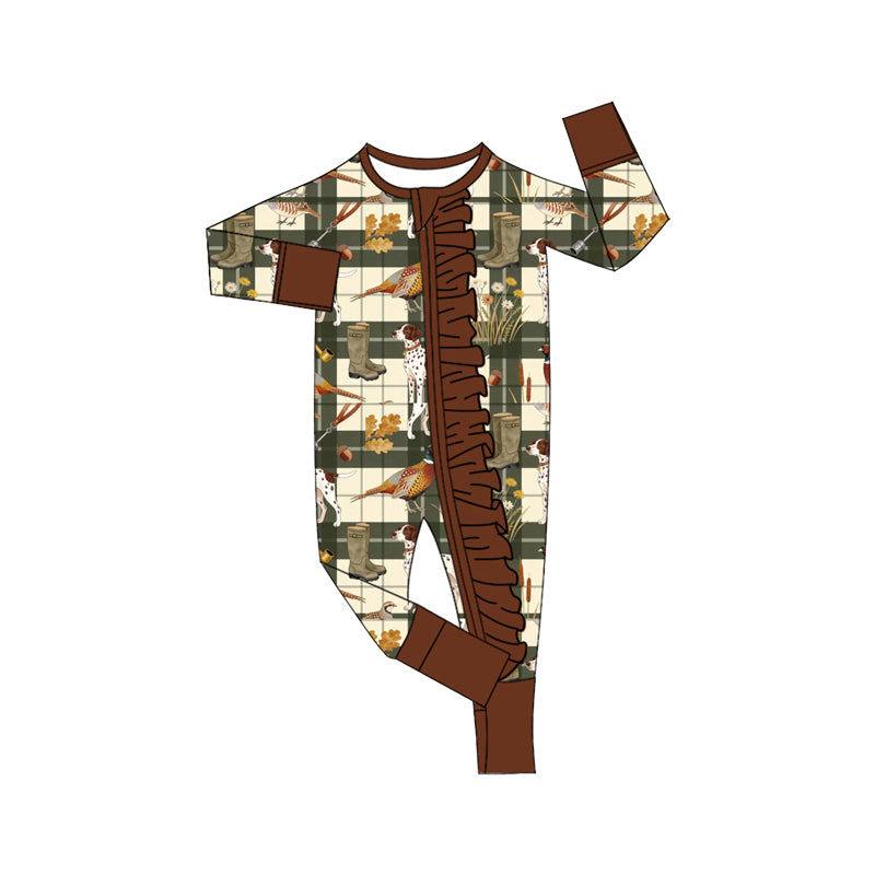 Preorder(moq5) Baby Christmas  Print Front  Ruffle Romper  Newborn One-Piece Baby Clothes