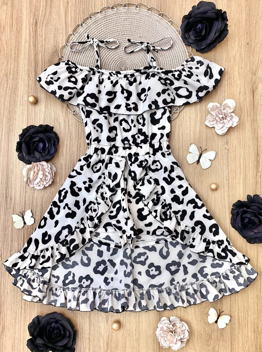 Baby Girls White Leopard Straps Summer Shorts Skirts Jumpsuits preorder (moq 5)