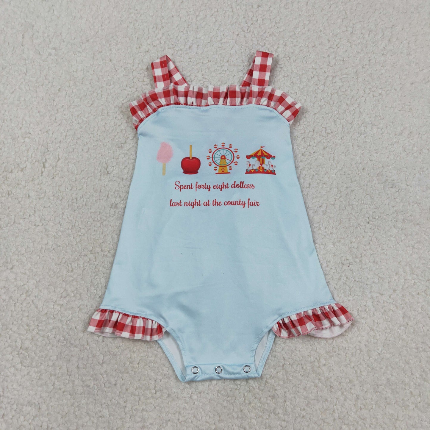 Baby Girls Strap Park Back Bows Ruffle Rompers
