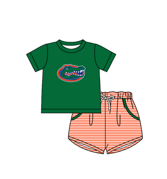 Preorder (moq 5)Baby Boys Florida Gators Top Pockets Stripe Short Team Clothes Set
