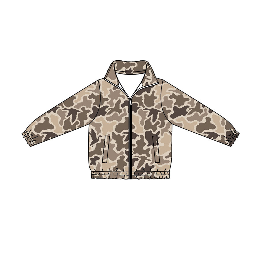 Preorder (moq 5)Baby Boys Ducks Camo Hunting Zip Pockets Jackets Top