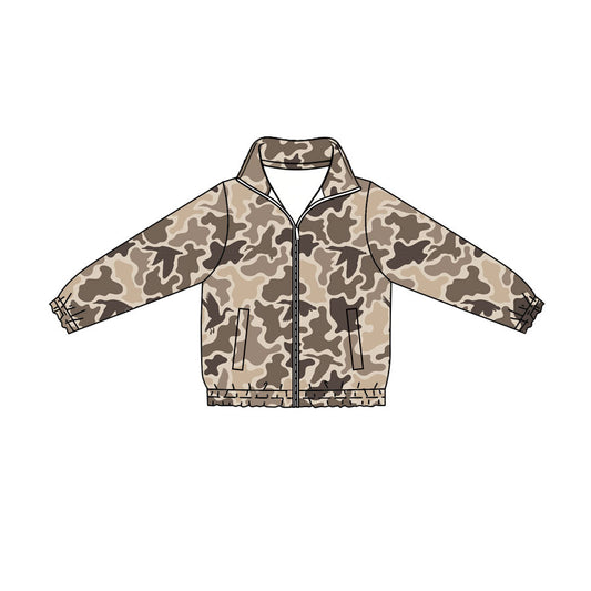 Preorder (moq 5)Baby Boys Ducks Camo Hunting Zip Pockets Jackets Top