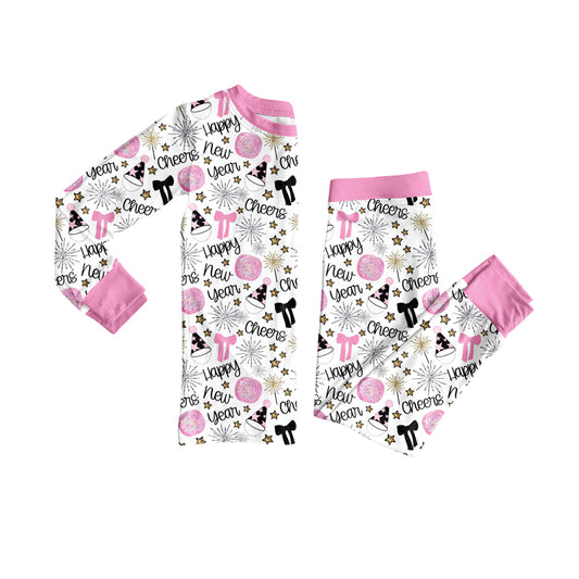Preorder (moq 5)Baby Girls Long Sleeves New Happy Top Pant Pajamas Set