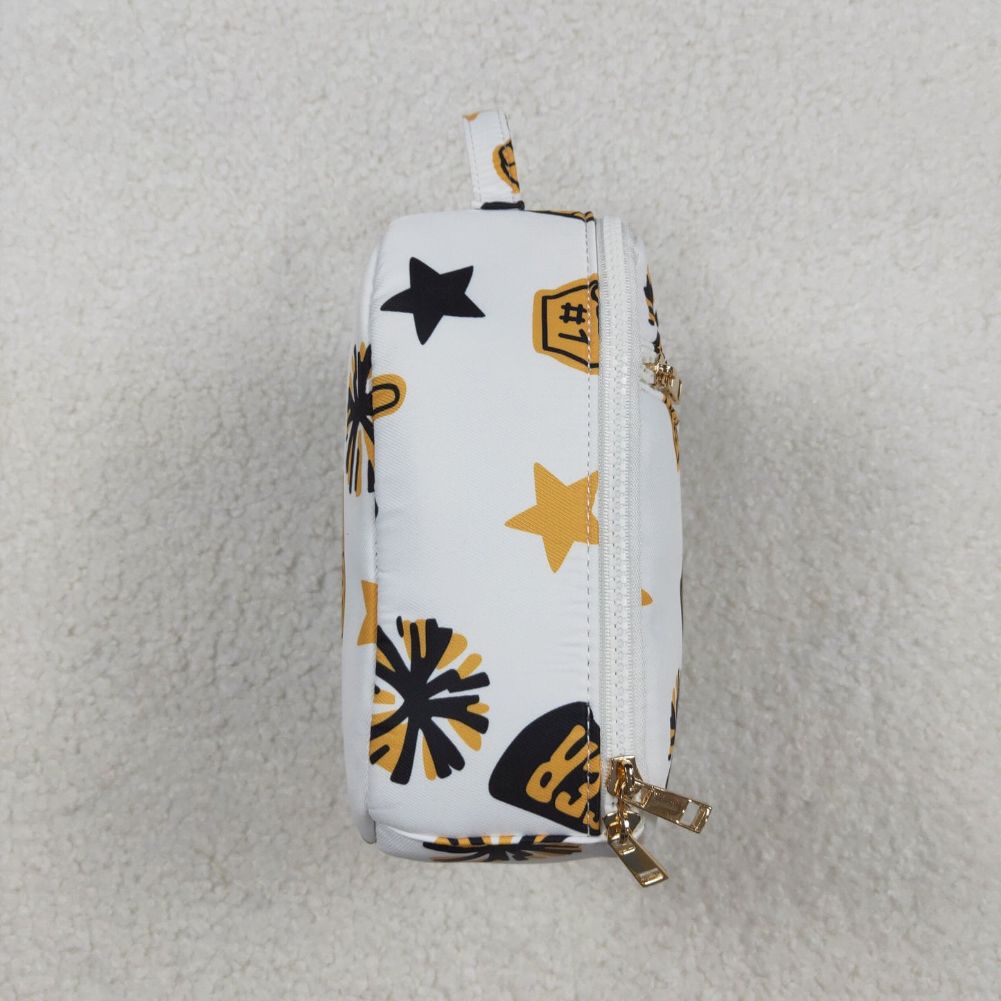 Baby Kids Team Black Gold Cheer Fireworks Zipper School Lunch Boxes