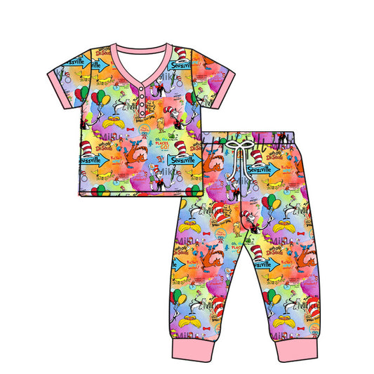 Preorder(moq 5) Adult Women Dr Reading Elephant Tee Shirts Pants Pajamas Sets