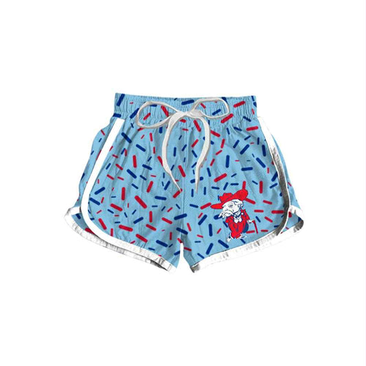 Preorder(moq 5) Baby Girls Blue Sprinkles Rebels Team Shorts Bottom