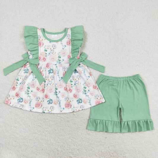 Baby Girls Pink Flowers Sibling Summer Rompers Dresses Clothes Sets