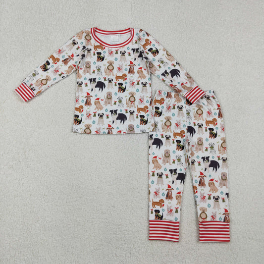 Baby Girls Hats Dogs Holly Top Pants Christmas Pajamas Sets