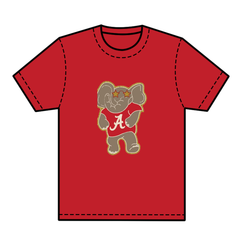 preorder(moq 5) Baby Boys Red Short Sleeves Elephants A Team Tee Shirts Tops