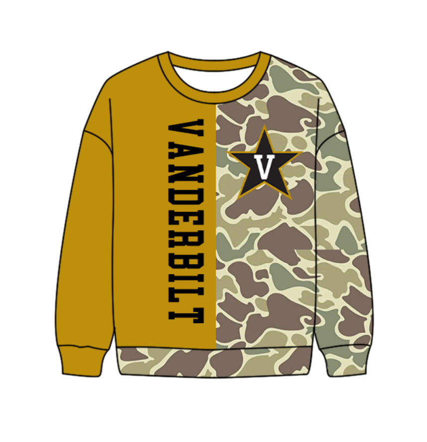 Preorder(moq 5) Baby Boys Long Sleeve Camo Stars V Team T-shirts Top