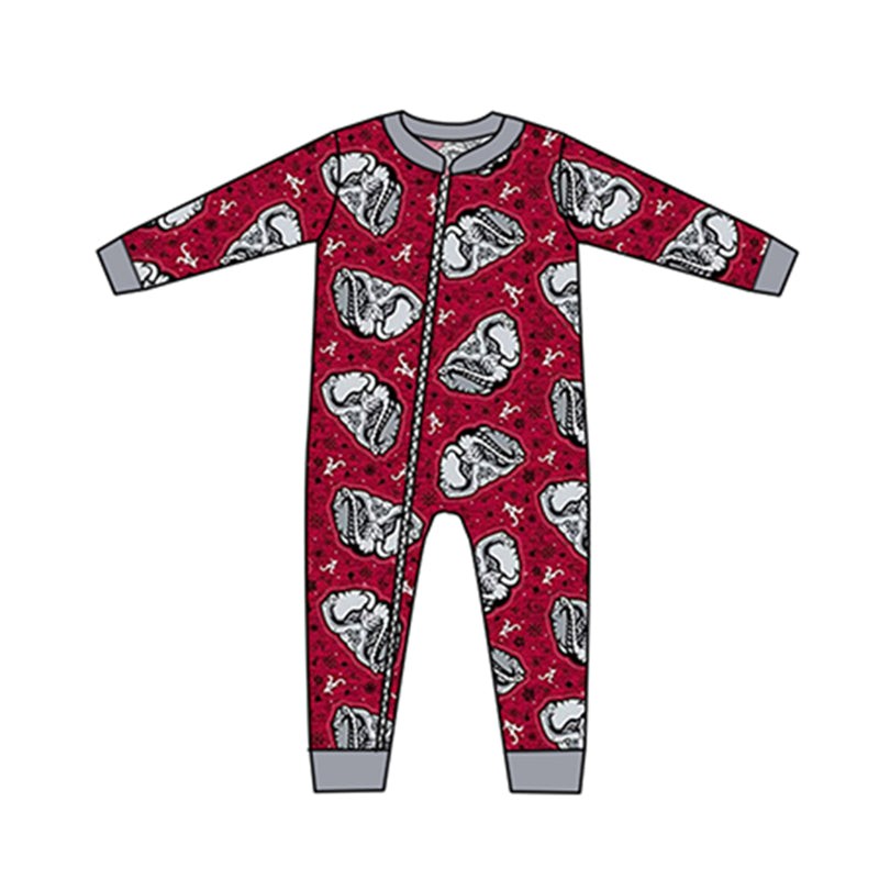 Baby Kids Team elephant Long Sleeve Zip Rompers preorder(moq 5)