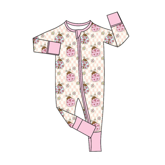 Preorder (moq 5)Baby Girls Flowers Hearts Ladybirds Valentines Two Way Zip Convertible Rompers
