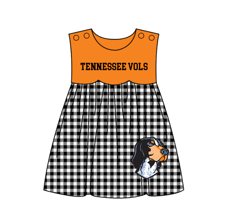 Preorder moq 5 Baby Girls Sleeveless Tennessee Vols Team Knee Length Dresses