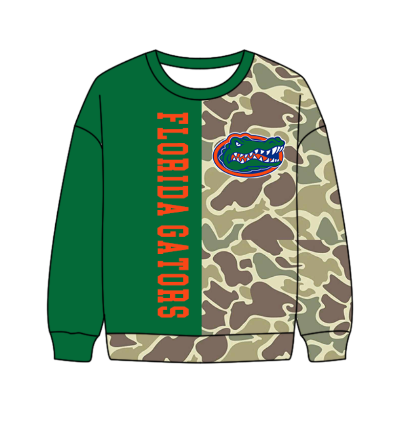 Preorder(moq 5) Baby Boys Long Sleeve Camo Crocodiles Team T-shirts Top