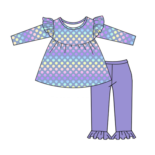 Baby Girls Mermaid Scale Tunic Top Ruffle Pants Outfits Sets preorder(moq 5)