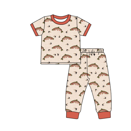 Preorder (moq 5)Baby Boys Fishing Top Pants Hunting Pajamas Sets