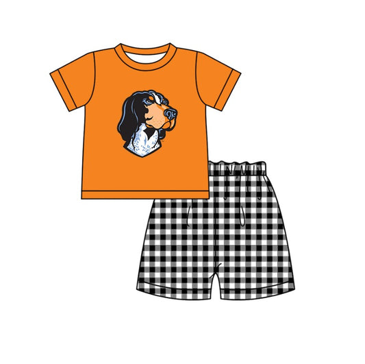 Preorder moq 5 Baby Boys Tennessee Vols Top Checked Short Team Clothes Set