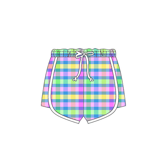 Preorder (moq 5)Baby Girls Colorful Checked Shorts Bottom