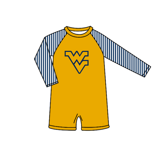 Preorder moq 5 Baby Boys Stripe Long Sleeve WV Team Swimsuits