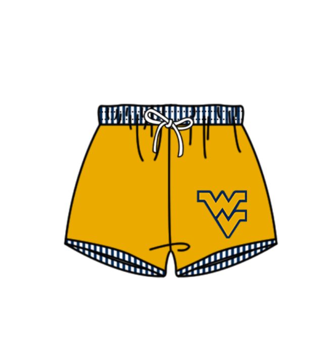 Preorder moq 5 Baby Boys Yellow WV Team Swimming Trunks Bottom