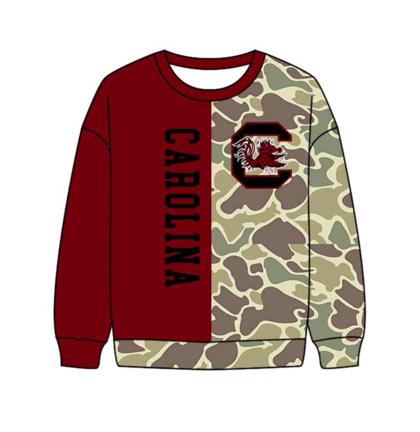 Preorder(moq 5) Baby Boys Long Sleeve Camo C Bulls T-shirts Top