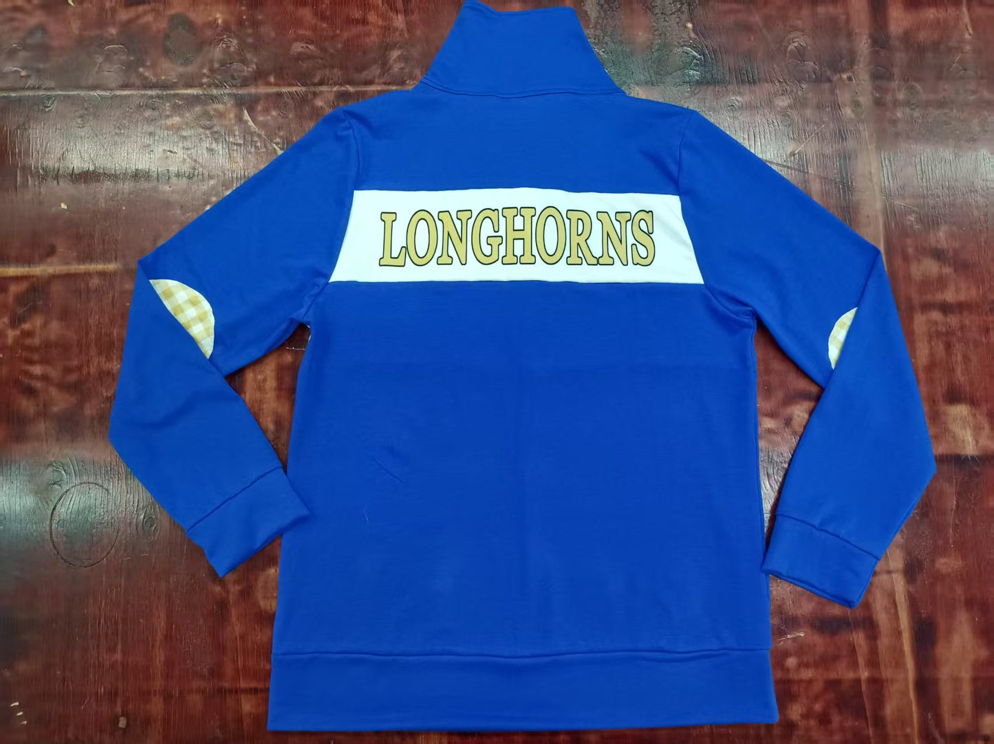 Preorder moq 5 Baby Boys Blue Long Sleeves Bull Skull Longhorns Zipper Pullovers Top