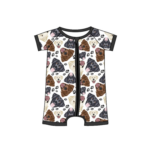 Preorder(moq 5)Baby Infant Boys Cute Dogs Zip Rompers