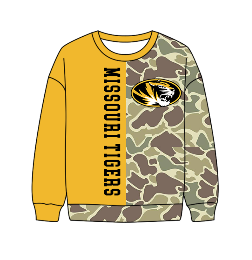Preorder(moq 5) Baby Boys Long Sleeve Camo Tigers T-shirts Top
