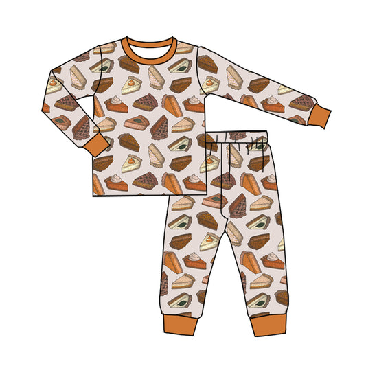 Preorder (moq 5)Baby Boys Cakes Top Pants Thanksgiving Pajamas Sets