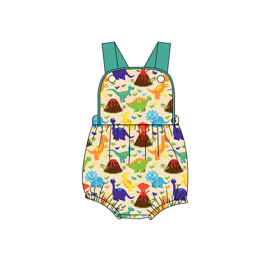 preorder(moq 5) Baby Boys Strap Colorful Dinosaurs Hunting Rompers